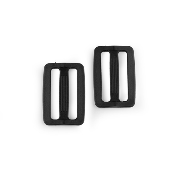 Ajustador deslizante de plástico tri-glide, ancho 32; 38 mm - Negro (20 Piezas) Ajustador deslizante de plástico tri-glide, ancho 32; 38 mm - Negro (20 Piezas)