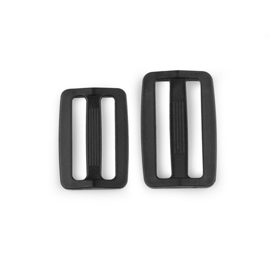 Ajustador deslizante de plástico tri-glide, ancho 32; 38 mm - Negro (20 Piezas) Ajustador deslizante de plástico tri-glide, ancho 32; 38 mm - Negro (20 Piezas)