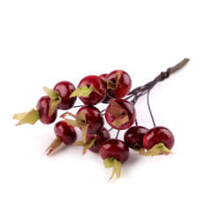 Baies d’églantier artificielles - Rouge foncé (12 Pièces)