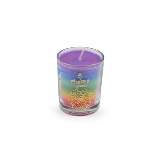 Scented chakra candle in glass 60 g - Multicolor (1 Piece)