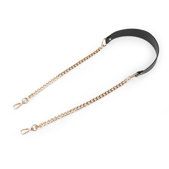 Handbag handle with chain and carabiners, width 4 cm - Black (1 Piece) Handbag handle with chain and carabiners, width 4 cm - Black (1 Piece)