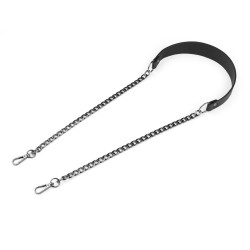 Asa de bolso con cadena y mosquetones, ancho 4 cm - Negro (1 Pieza)