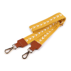 Asa/correa textil con mosquetones para bolso, ancho 3,8 cm - Mostaza (1 Pieza)