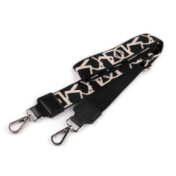 Textile handle / bag strap with carabiners, width 3.8 cm - Black (1 Piece)