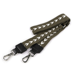Textile handle / bag strap with carabiners, width 3.8 cm - Green khaki (1 Piece)