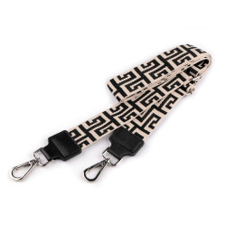 Asa/correa textil con mosquetones para bolso, ancho 3,8 cm - Beige claro (1 Pieza)