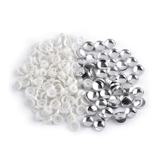 Foremki guzików do obciągania materiałem rozmiar 18" - White (2000 Zestawy) Foremki guzików do obciągania materiałem rozmiar 18" - White (2000 Zestawy)