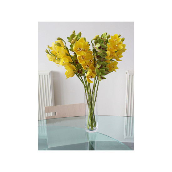 Sztuczna orchidea długa - Żółty (3 Sztuki)