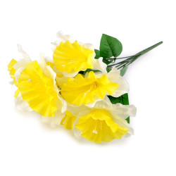 Artificial daffodil bouquet - White yellow (1 Piece)