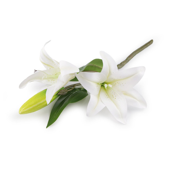 Gałązka sztuczna lilie - White (1 Sztuka)