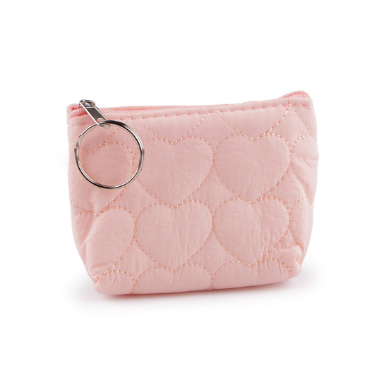 Small quilted wallet / key chain, heart 11x8 cm - Violet lilac (1 Piece) Small quilted wallet / key chain, heart 11x8 cm - Violet lilac (1 Piece)