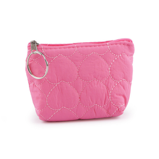 Small quilted wallet / key chain, heart 11x8 cm - Violet lilac (1 Piece) Small quilted wallet / key chain, heart 11x8 cm - Violet lilac (1 Piece)