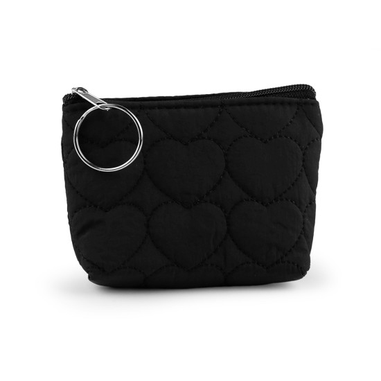 Small quilted wallet / key chain, heart 11x8 cm - Violet lilac (1 Piece) Small quilted wallet / key chain, heart 11x8 cm - Violet lilac (1 Piece)