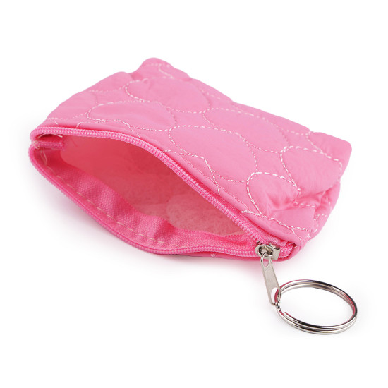 Small quilted wallet / key chain, heart 11x8 cm - Violet lilac (1 Piece) Small quilted wallet / key chain, heart 11x8 cm - Violet lilac (1 Piece)