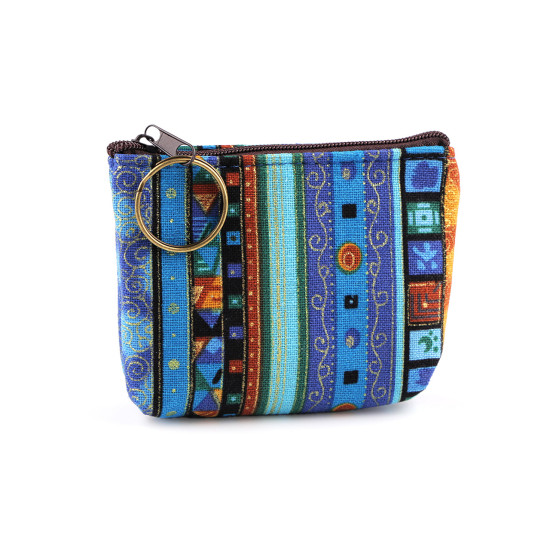 Small wallet / key ring, ethnic 10x8 cm - Cognac brown (1 Piece) Small wallet / key ring, ethnic 10x8 cm - Cognac brown (1 Piece)