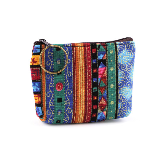 Small wallet / key ring, ethnic 10x8 cm - Cognac brown (1 Piece) Small wallet / key ring, ethnic 10x8 cm - Cognac brown (1 Piece)