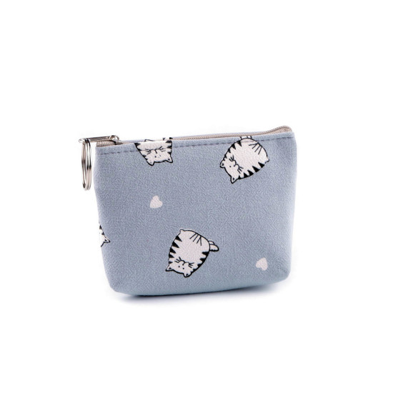 Small wallet / key ring cat, textile 11x8 cm - Powder (1 Piece) Small wallet / key ring cat, textile 11x8 cm - Powder (1 Piece)