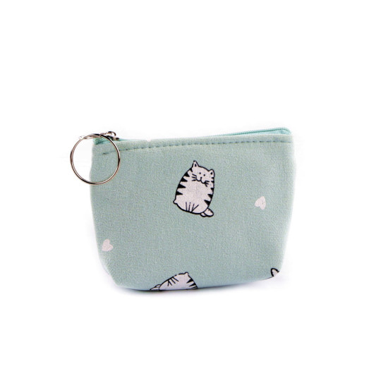 Small wallet / key ring cat, textile 11x8 cm - Powder (1 Piece) Small wallet / key ring cat, textile 11x8 cm - Powder (1 Piece)