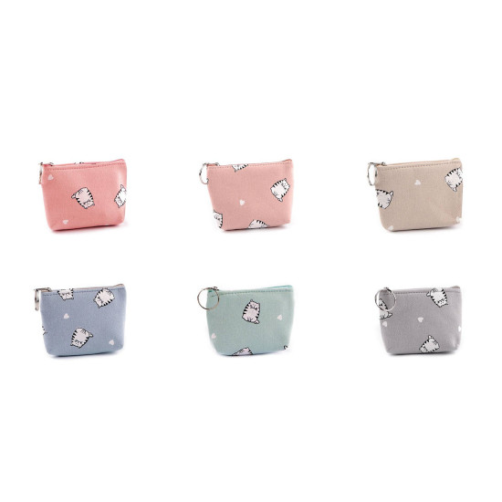 Small wallet / key ring cat, textile 11x8 cm - Powder (1 Piece) Small wallet / key ring cat, textile 11x8 cm - Powder (1 Piece)