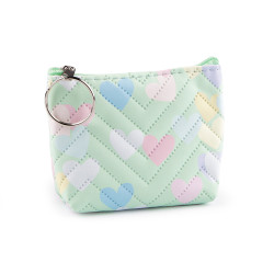 Portmonetka / etui na klucze serce 10,5x8 cm - Zielony pastelow (1 Sztuka)