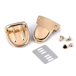 Bag lock / fastener set 30x40 mm - Gold classic (1 Set)
