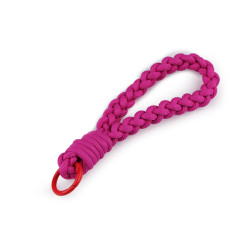 Anhänger/schlüsselanhänger mit karabiner geflochten - Pink (1 Stück)