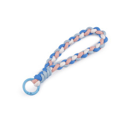 Anhänger/schlüsselanhänger mit karabiner geflochten - Blau (1 Stück)