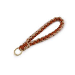 Anhänger/schlüsselanhänger mit karabiner geflochten - Braun (1 Stück)
