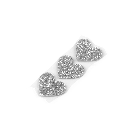 Cœur thermocollant avec strass - Noir (10 Pièces) Cœur thermocollant avec strass - Noir (10 Pièces)