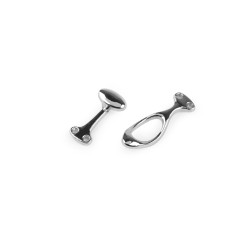Metal decorative fastener 10x36 mm - Nickel (1 Pair)