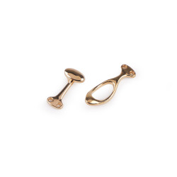 Metal decorative fastener 10x36 mm - Pink gold (1 Pair)