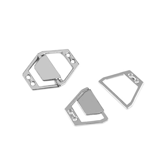 Zapięcie ozdobne metalowe 20x26 mm - Nikiel (10 Pary) Zapięcie ozdobne metalowe 20x26 mm - Nikiel (10 Pary)