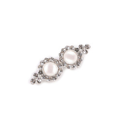 Decorative fastening with rhinestones - Crystal (1 Pair)