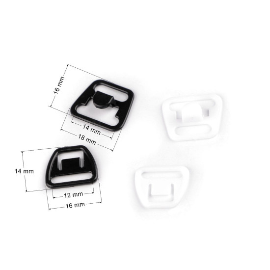 Zapięcie plastikowe do biustonosza do karmienia szerokość 12 mm - Czarny (10 Pary) Zapięcie plastikowe do biustonosza do karmienia szerokość 12 mm - Czarny (10 Pary)