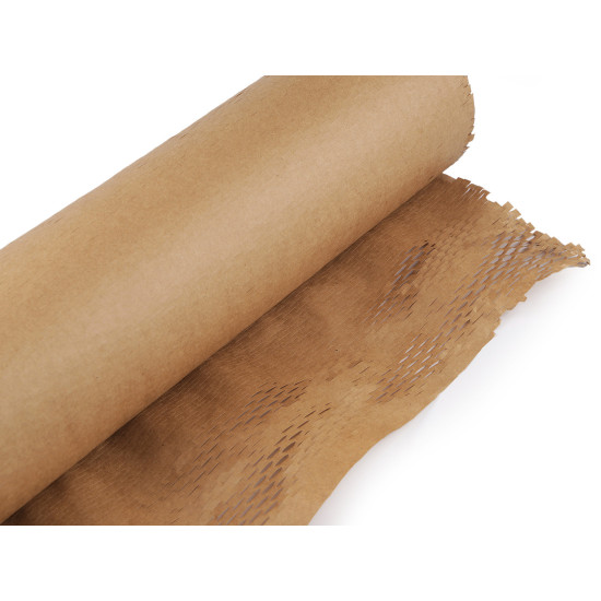 Papier do pakowania nacinany plastry miodu szerokość 50 cm - Naturalny brąz (1 Sztuka) Papier do pakowania nacinany plastry miodu szerokość 50 cm - Naturalny brąz (1 Sztuka)