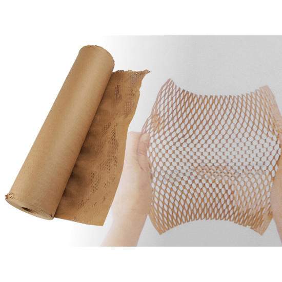 Papier do pakowania nacinany plastry miodu szerokość 50 cm - Naturalny brąz (1 Sztuka) Papier do pakowania nacinany plastry miodu szerokość 50 cm - Naturalny brąz (1 Sztuka)