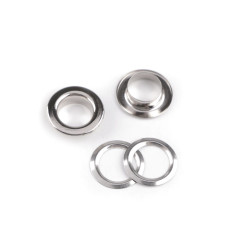 Metal grommet / eyelet, inner ø10 mm / outer ø16 mm - Nickel (50 Pairs)