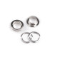 Metal grommet / eyelet, inner ø10 mm / outer ø16 mm - Nickel (50 Pairs) Metal grommet / eyelet, inner ø10 mm / outer ø16 mm - Nickel (50 Pairs)