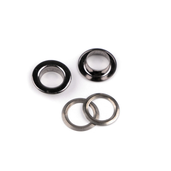 Metal grommet / eyelet, inner ø10 mm / outer ø16 mm - Nickel (50 Pairs) Metal grommet / eyelet, inner ø10 mm / outer ø16 mm - Nickel (50 Pairs)