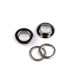 Metal grommet / eyelet, inner ø10 mm / outer ø16 mm - Nickel (50 Pairs) Metal grommet / eyelet, inner ø10 mm / outer ø16 mm - Nickel (50 Pairs)