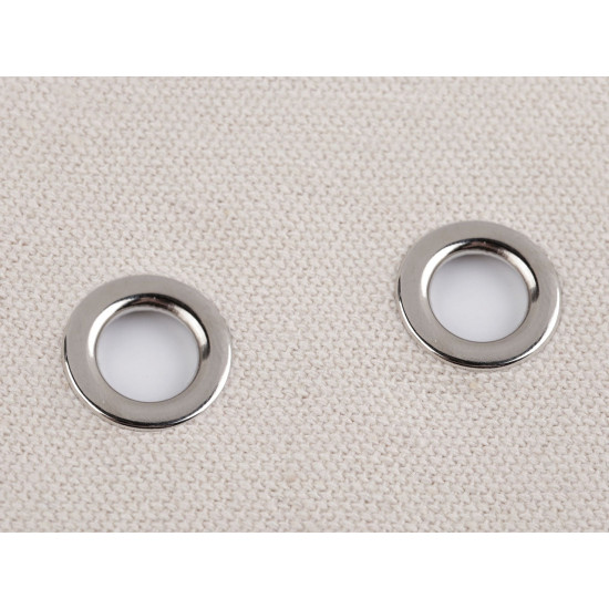 Metal grommet / eyelet, inner ø10 mm / outer ø16 mm - Nickel (50 Pairs) Metal grommet / eyelet, inner ø10 mm / outer ø16 mm - Nickel (50 Pairs)