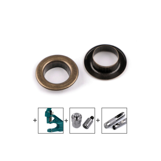 Metal grommet / eyelet, inner ø10 mm / outer ø16 mm - Nickel (50 Pairs) Metal grommet / eyelet, inner ø10 mm / outer ø16 mm - Nickel (50 Pairs)