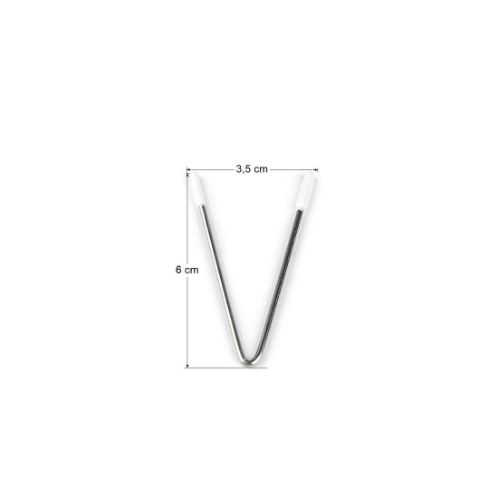 Armature/renfort métallique pour décolleté - pour sous-vêtements et vêtements, 6 cm - Nickel (10 Pièces) Armature/renfort métallique pour décolleté - pour sous-vêtements et vêtements, 6 cm - Nickel (10 Pièces)