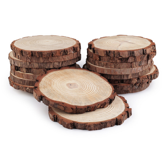 Natural wood tree branch slice / wood circle, for diy, ø21 - Ivory (6 Pieces) Natural wood tree branch slice / wood circle, for diy, ø21 - Ivory (6 Pieces)