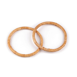 Manici in rattan, per la realizzazione di borse e cestini, dimensioni: ø 13; 15 cm - Mezzo naturale (12 Pezzi)