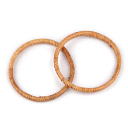 Manici in rattan, per la realizzazione di borse e cestini, dimensioni: ø 13; 15 cm - Mezzo naturale (12 Pezzi)