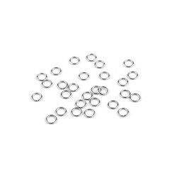 Anneau de connexion fendu en acier inoxydable, fermé, ø 4 mm - Platine (10 Grammes)
