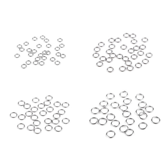 Stainless steel connecting split ring, closed ø4 mm - Platinum (100 Grams) Stainless steel connecting split ring, closed ø4 mm - Platinum (100 Grams)