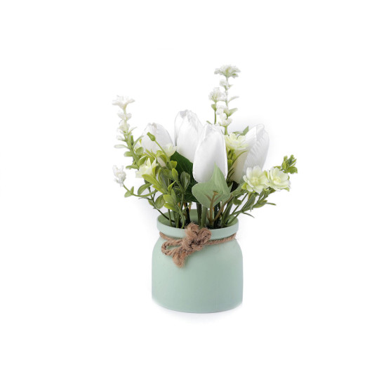 Artificial tulips in a flower pot - Darkpink (1 Piece) Artificial tulips in a flower pot - Darkpink (1 Piece)