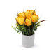 Artificial tulips in a flower pot - Orange-yellow (1 Piece) Artificial tulips in a flower pot - Orange-yellow (1 Piece)